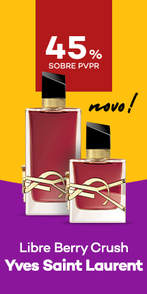 Novo Libre Berry Crush Eau de Parfumda marca yves saint laurent com destaque promocional de 45% sobre pre&ccedil;o de Venda ao P&uacute;blico Recomendado